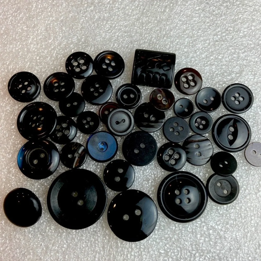 Office | Vintage 36 Black Buttons A Variety Of Shapes And Sizes | Poshmark